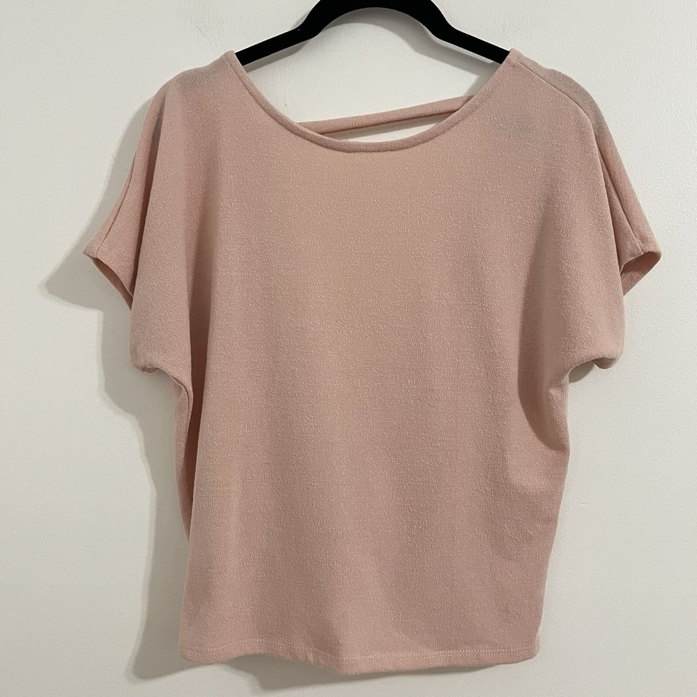 Alya Blouse Size XXS Pink Low Back Pastel Minimalist Dolman Sleeve Coquette